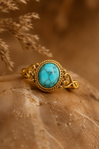 Türkiser Naturstein Ring