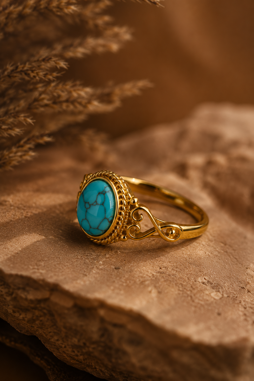 Türkiser Naturstein Ring