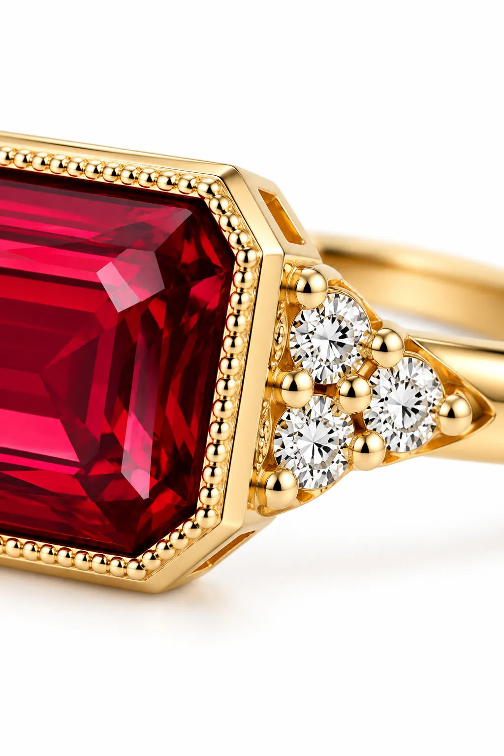 Ring in Gold mit rotem Zirkonia