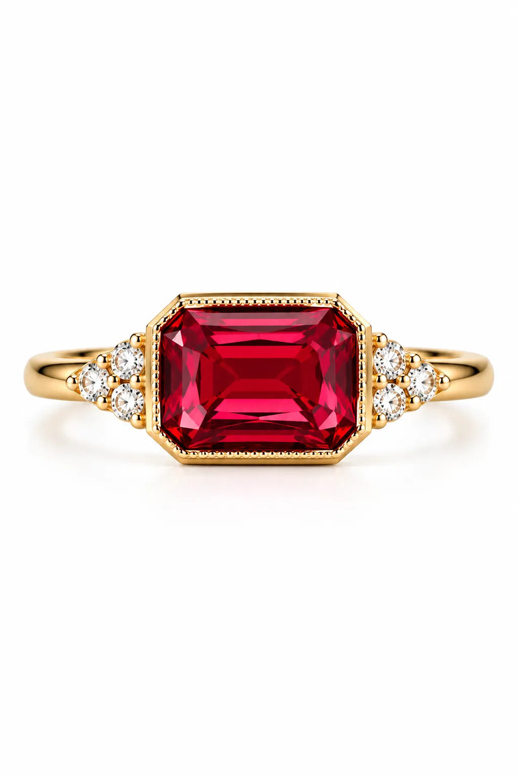 Ring in Gold mit rotem Zirkonia