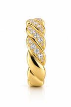 Gewickelter Goldring mit Zirkonia