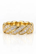 Gewickelter Goldring mit Zirkonia