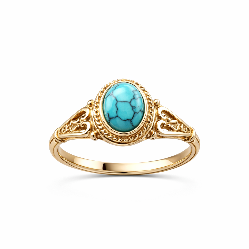 Türkiser Naturstein Ring