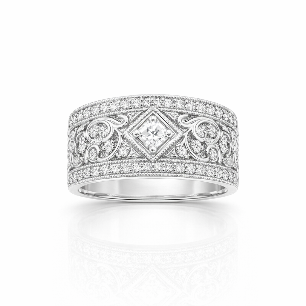 Eleganter Breiter Ring