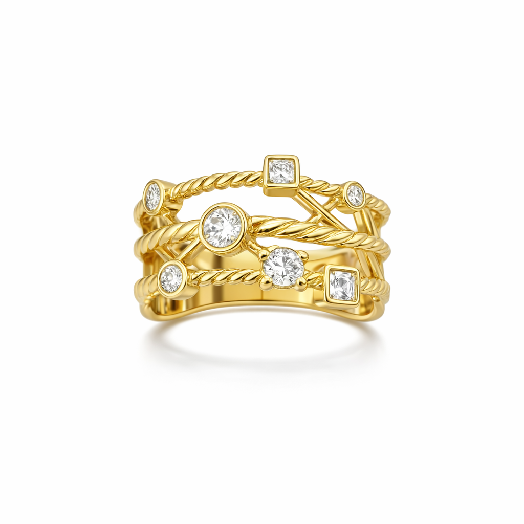 Mehrreihiger Ring Gold