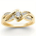 Modern Gedrehter Ring in Gold mit Zirkonia