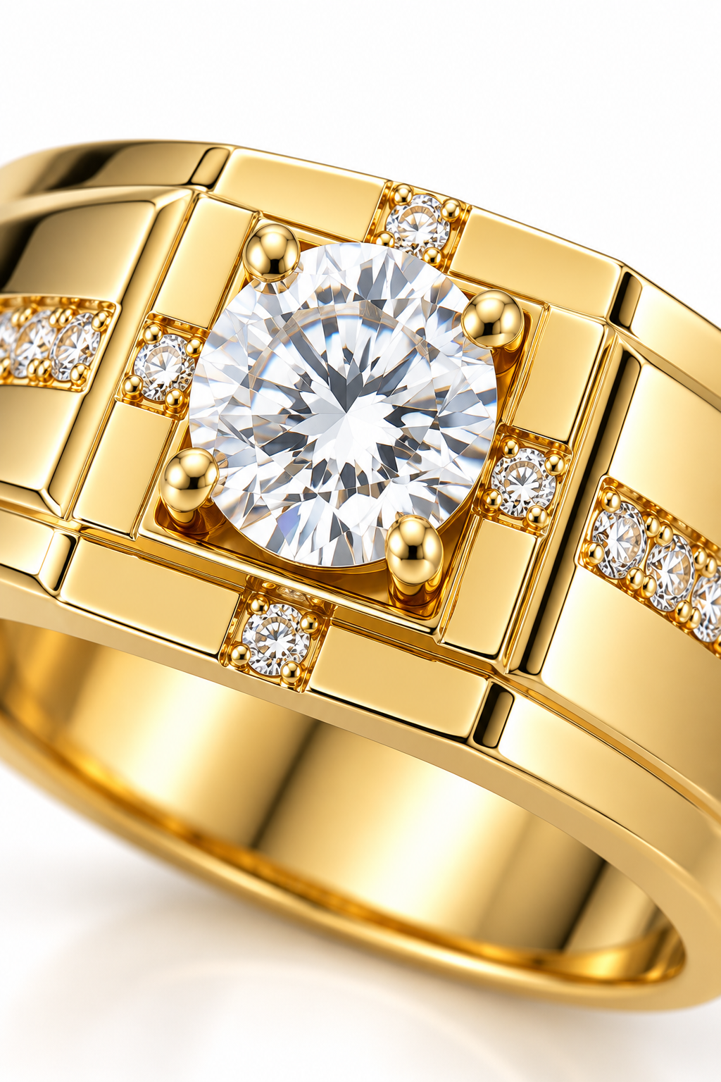 Siegelring Gold & Silber mit Zirkonia Stein