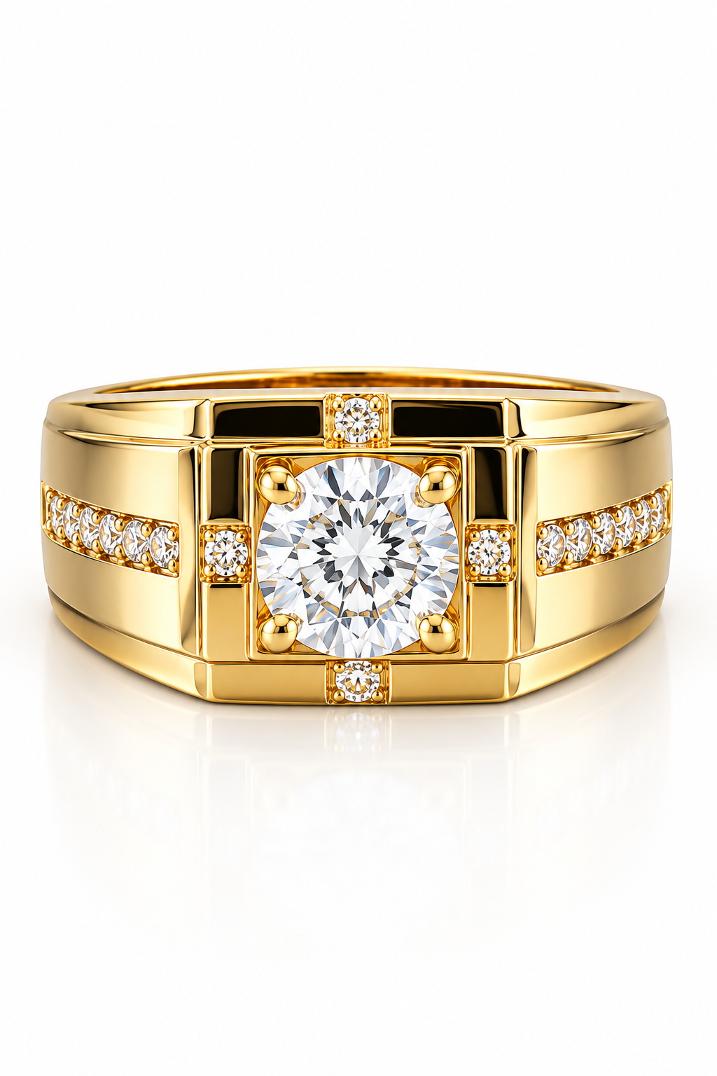 Siegelring Gold & Silber mit Zirkonia Stein