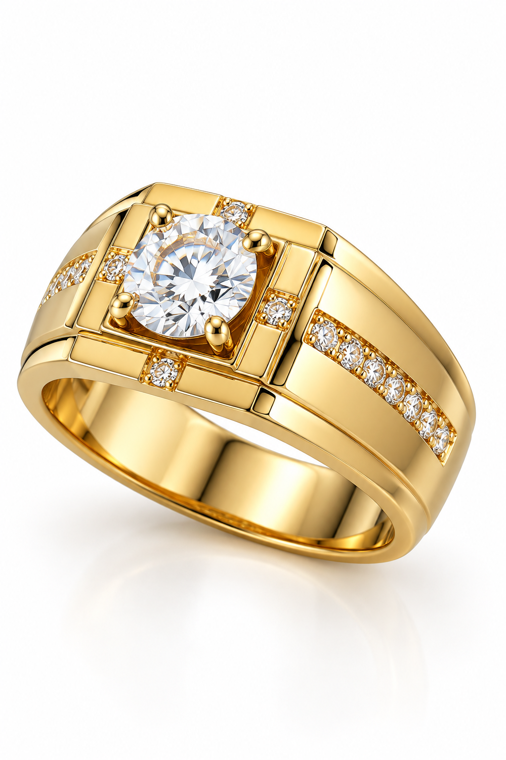 Siegelring Gold & Silber mit Zirkonia Stein