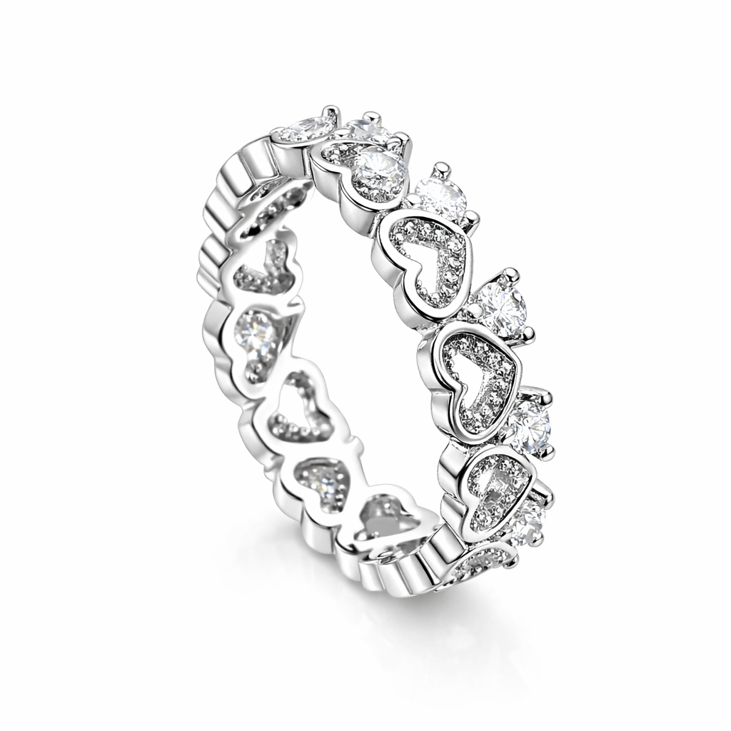 Bandring mit Herzen und Zirkonia