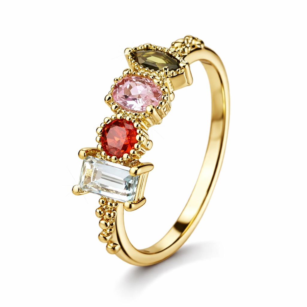 Ring Rote Zirkonia