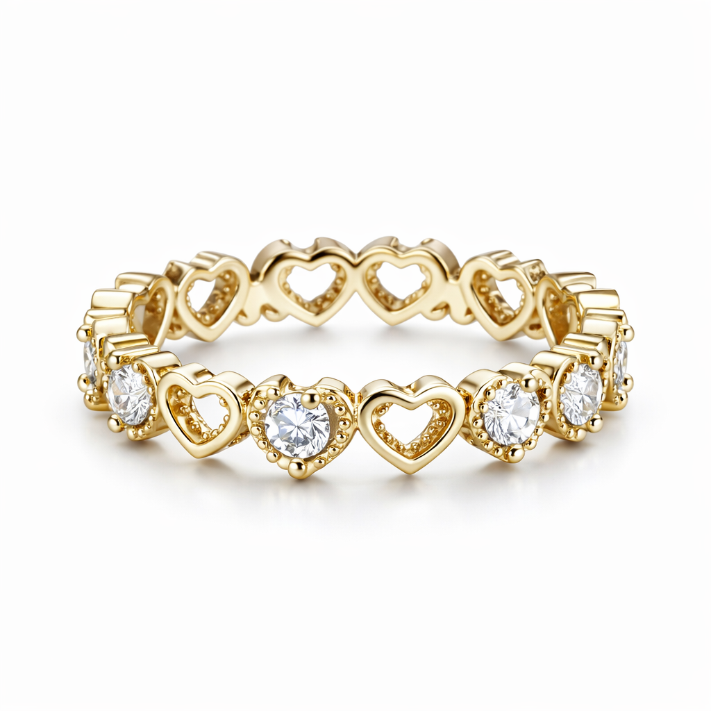 Bandring mit Herzen und Zirkonia