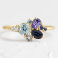 2er Set Ringe bunte Zirkonia Steine in Gold