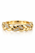 Schmaler Ring Gedreht in Gold mit Zirkonia