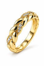 Schmaler Ring Gedreht in Gold mit Zirkonia