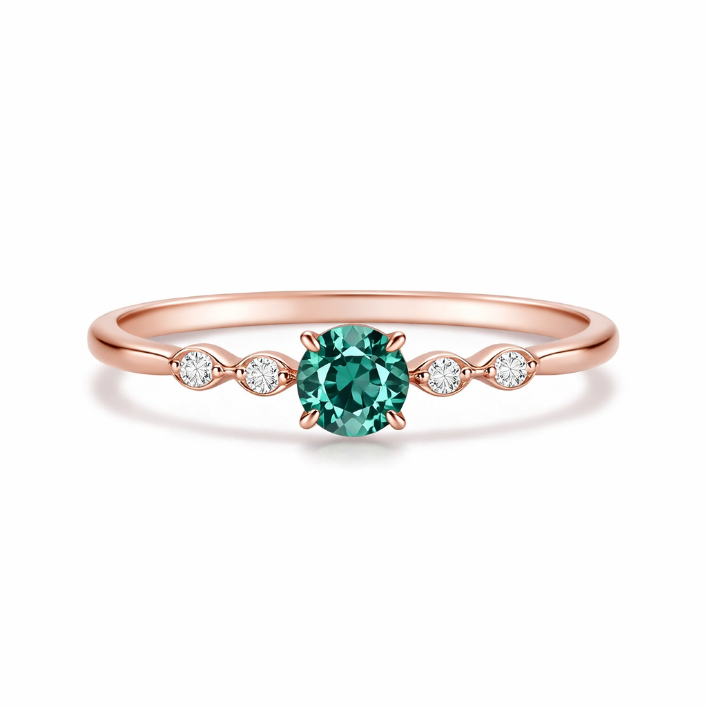 Rosegold Ring Grün