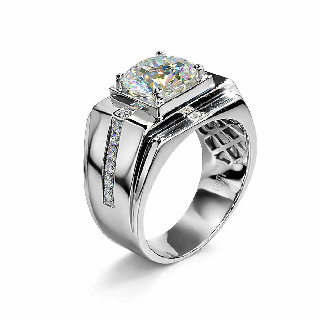 Siegelring Gold & Silber mit Zirkonia Stein