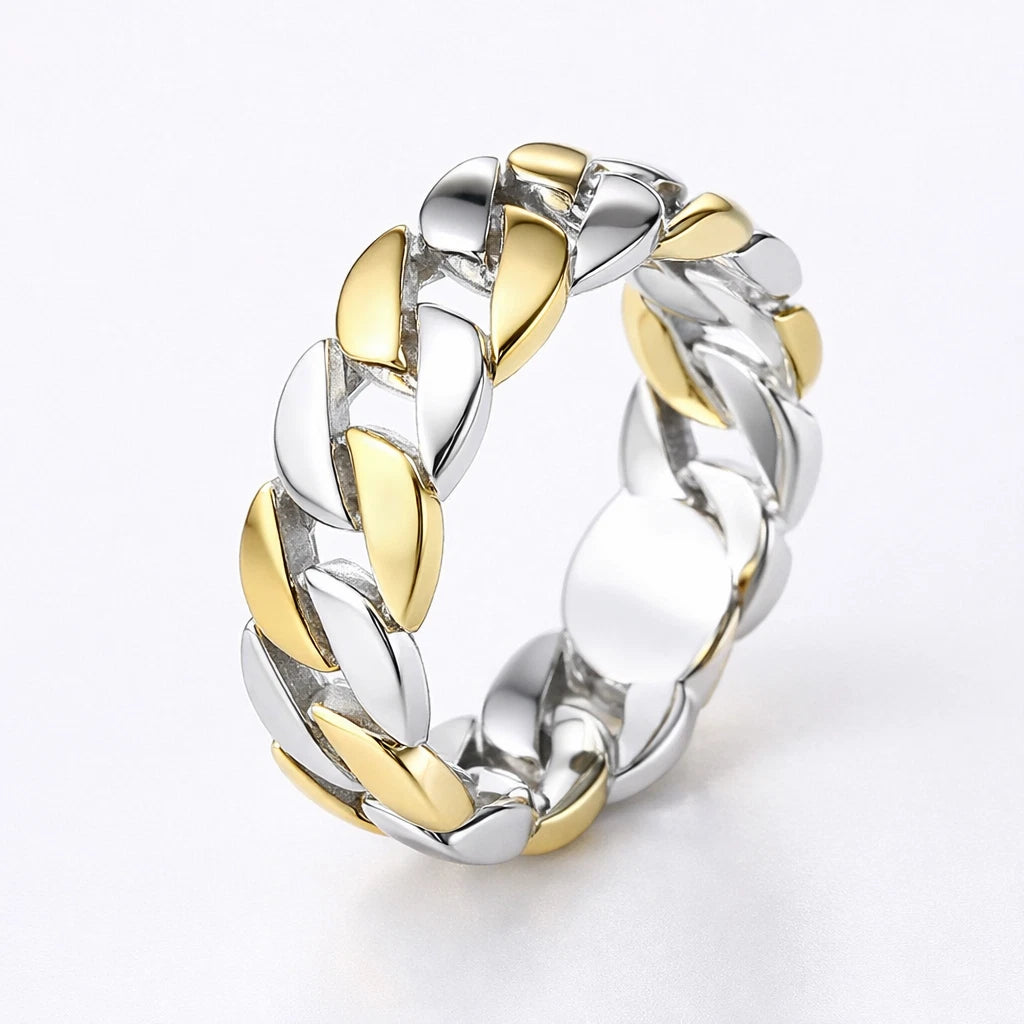 Gliederring Gold Silber Bi Color
