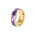 Edelstahl Ring Lila Inlay