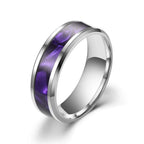 Edelstahl Ring Lila Inlay
