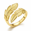 Offener Ring Gold Silber Feder