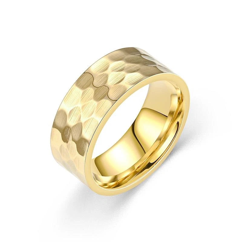 Gehämmerte Ring Silber Gold