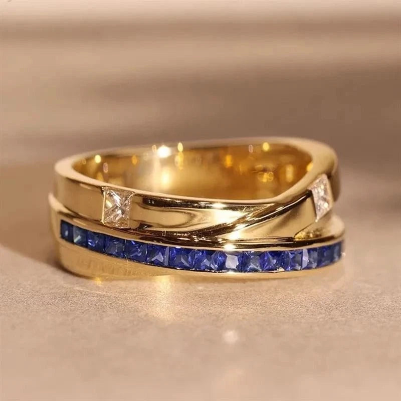 Gold Blauer Zirkonia
