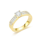 Glänzender Edelstahl Zirkonia Silber Gold