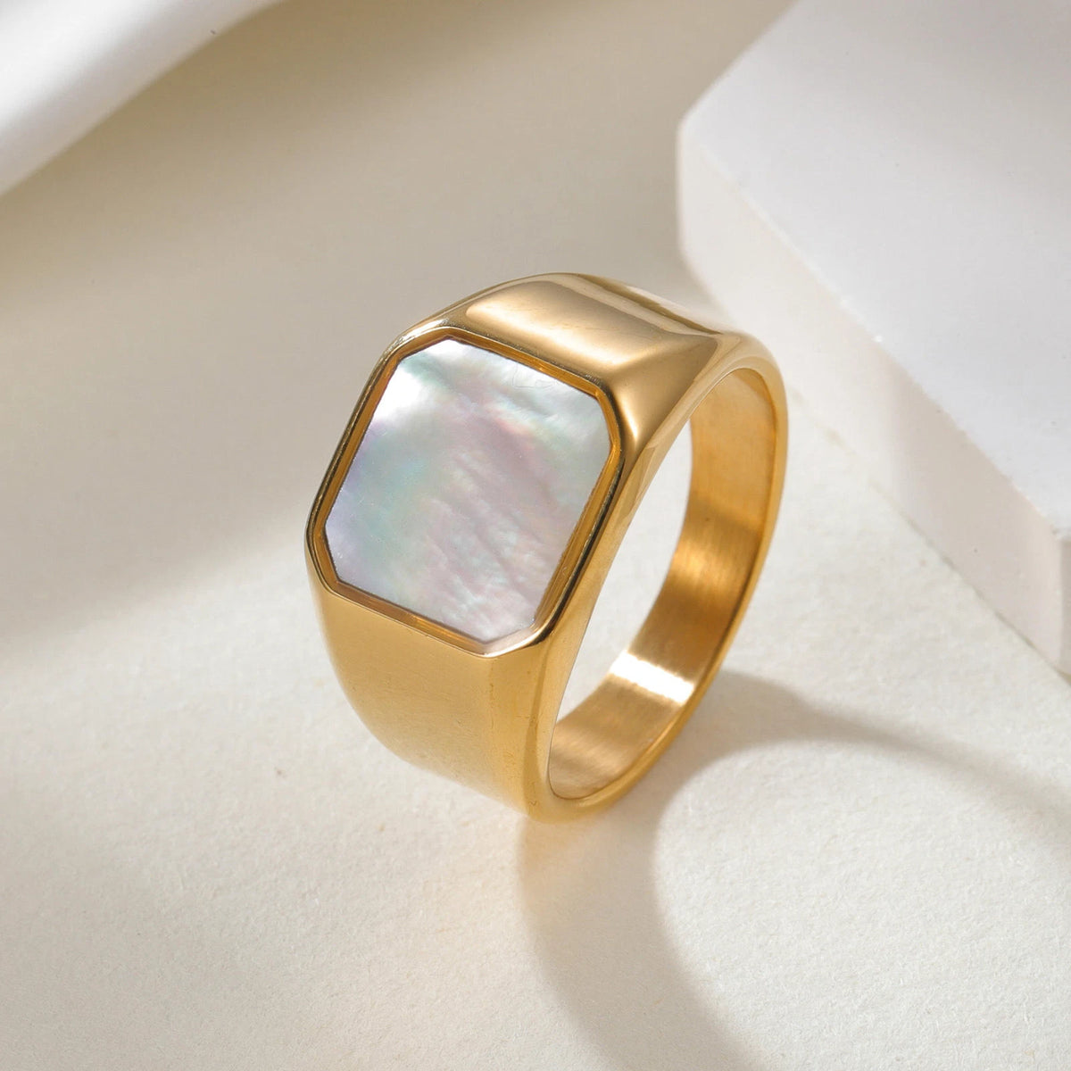 Siegelring Perlmutt Gold Silber