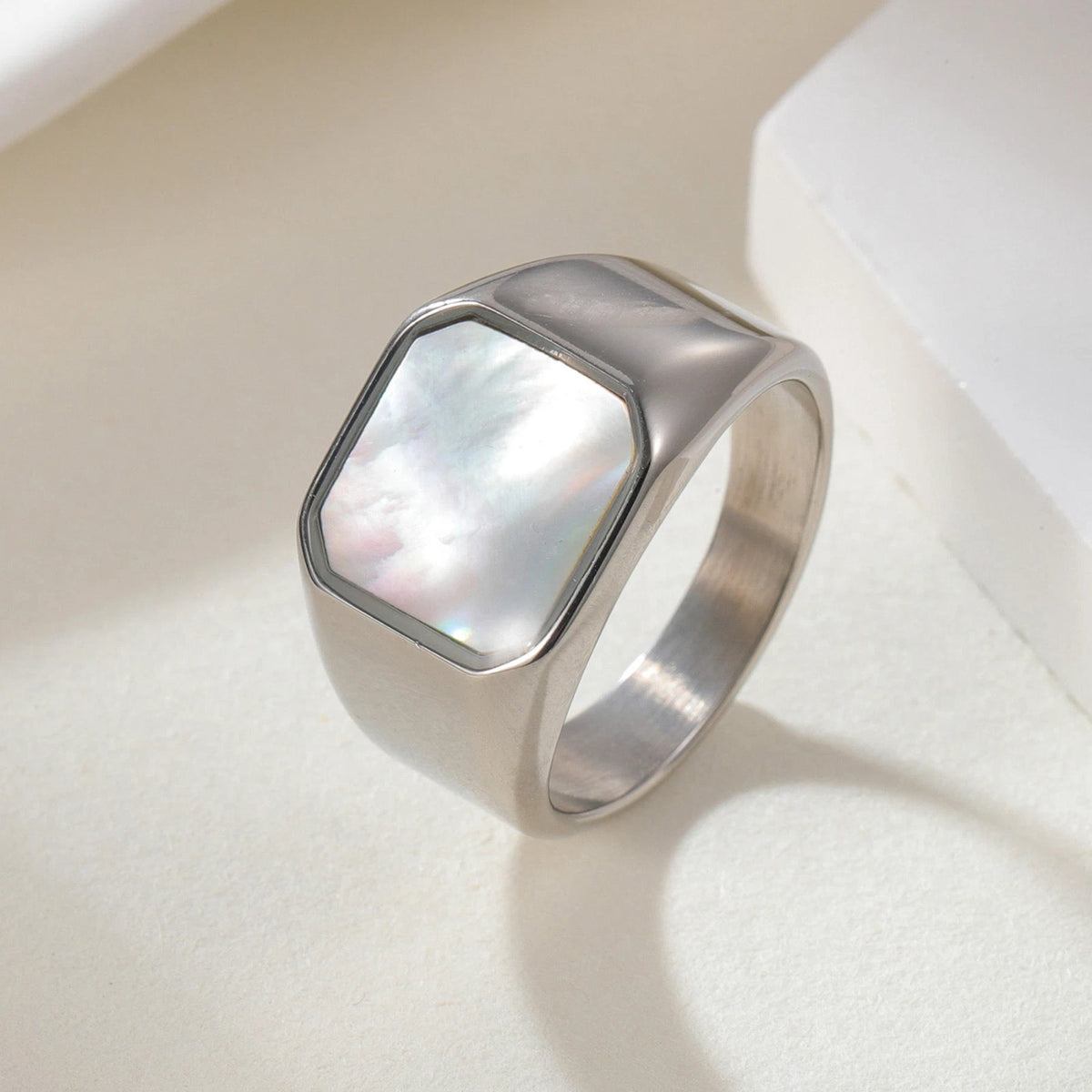 Siegelring Perlmutt Gold Silber