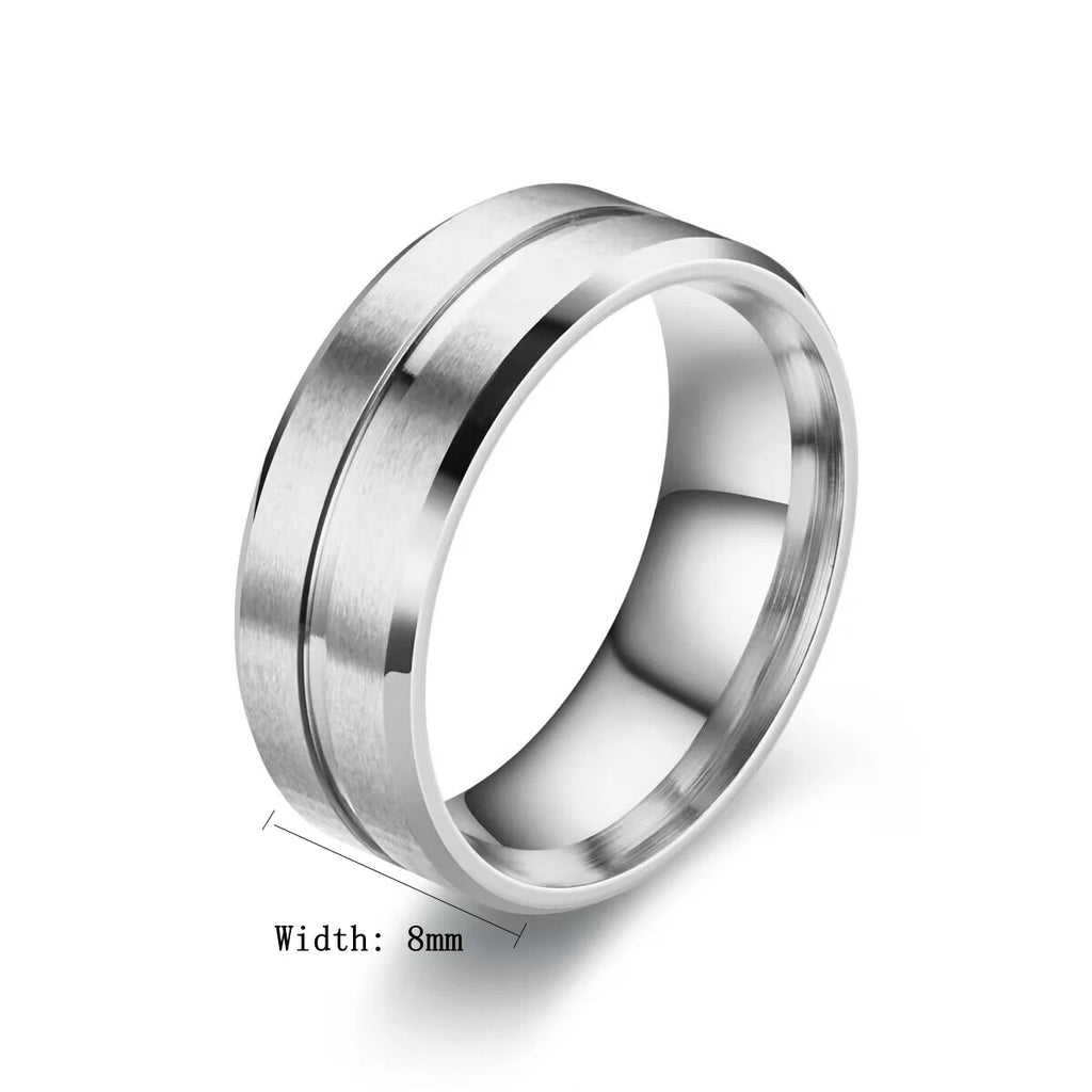 Strich Ring Edelstahl Gold Siber