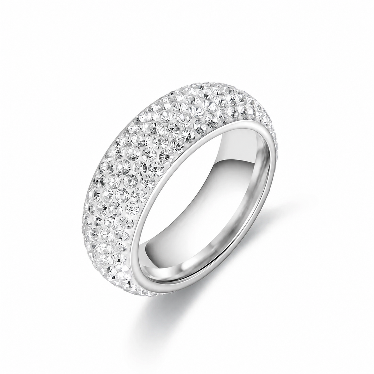 Edelstahl Ring mit Zirkonia