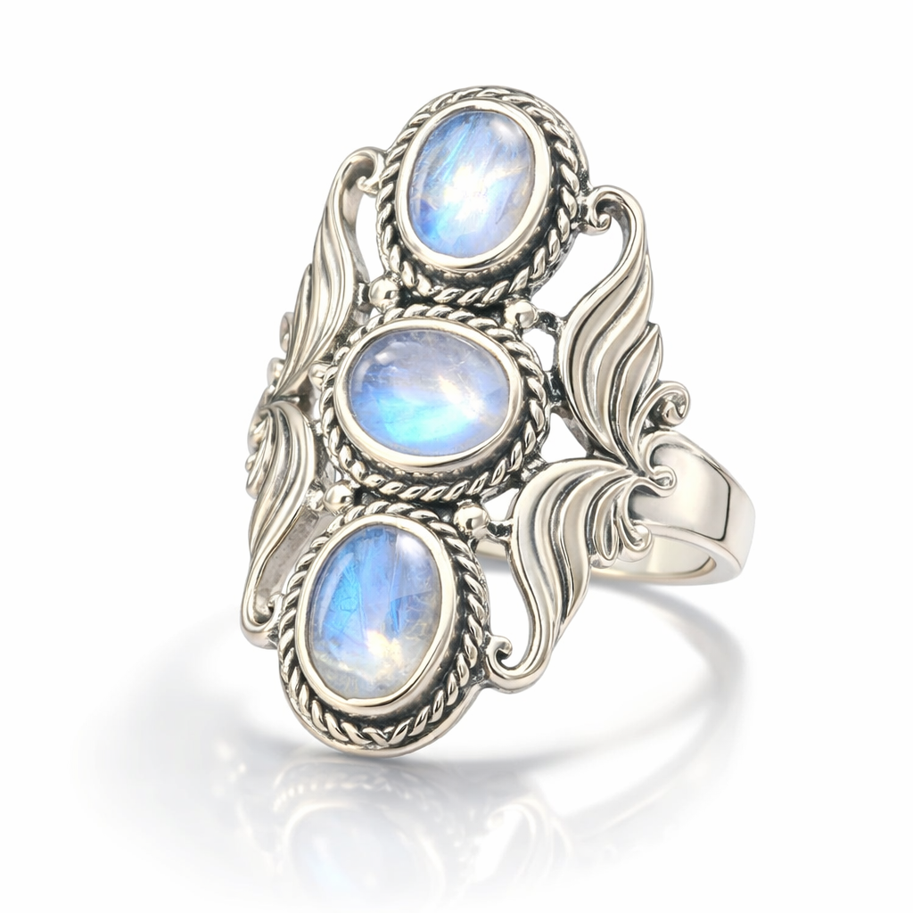 Mondstein Ring Silber