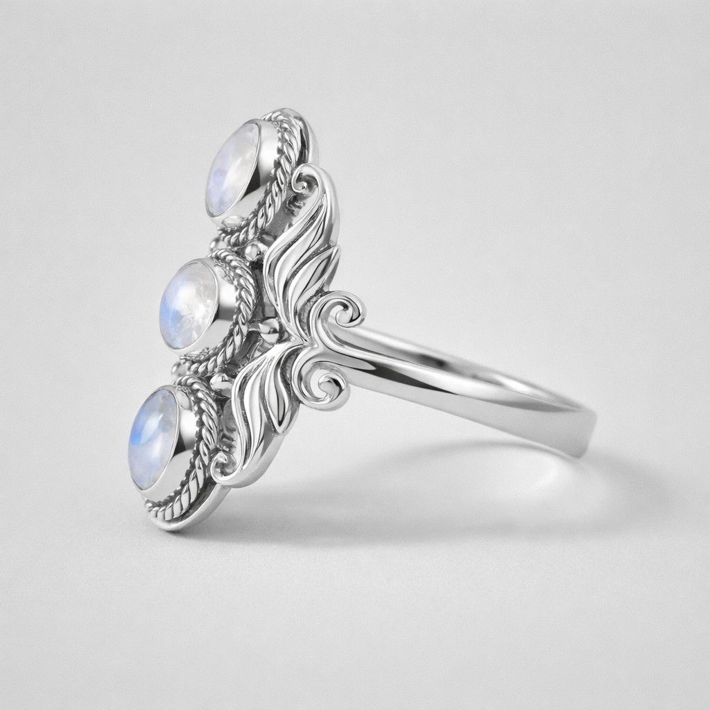 Mondstein Ring Silber