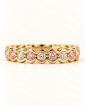 Eternity Ring mit pinken und weißen Zirkonia Steinen in Gold