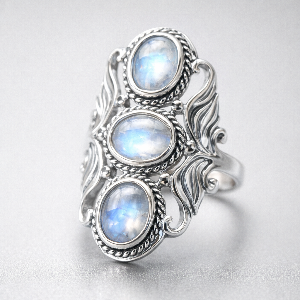 Mondstein Ring Silber