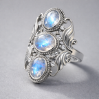 Mondstein Ring Silber